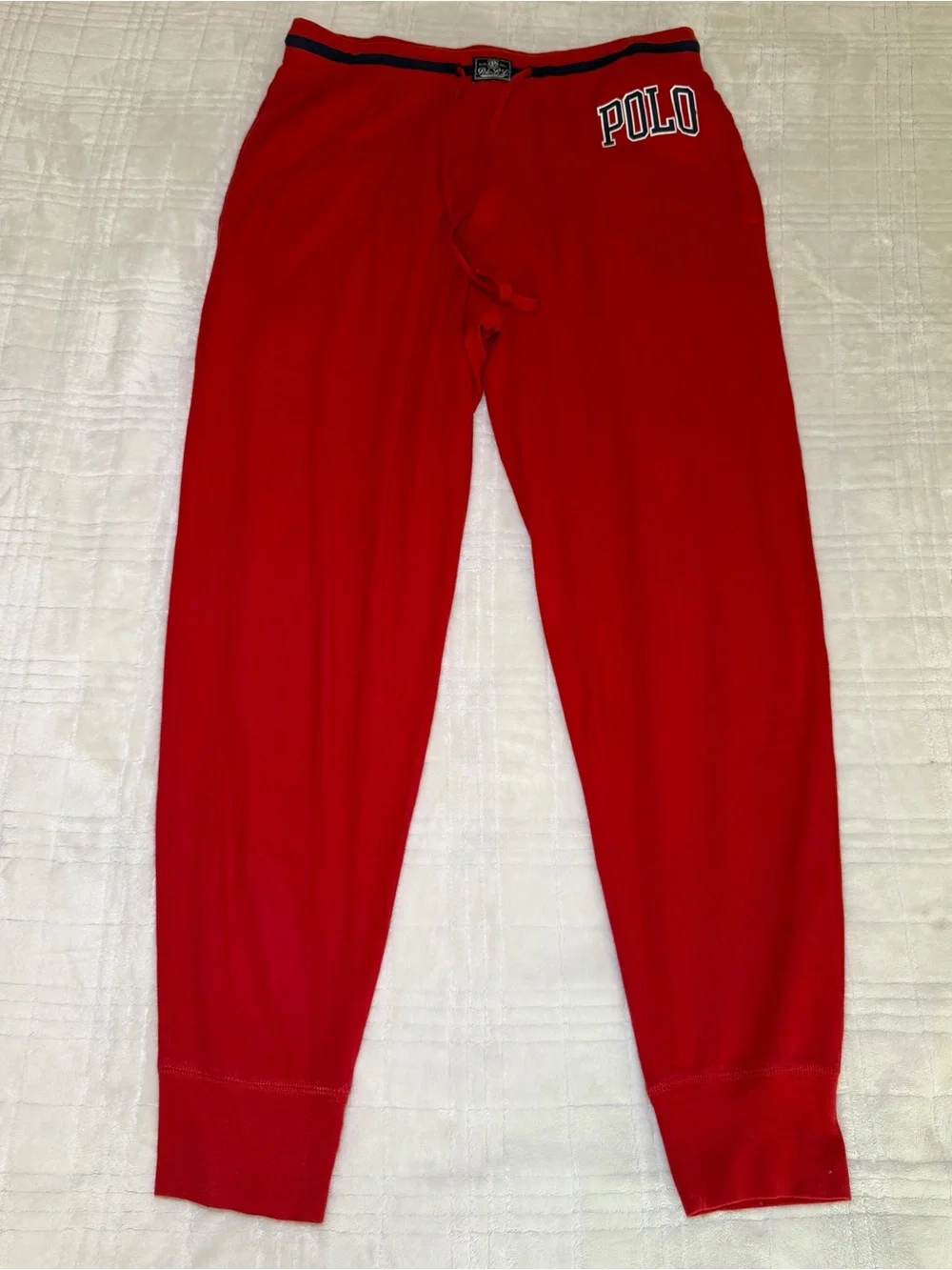 Polo by Ralph Lauren Boys Red Jogger Pants with Contrast Waistband